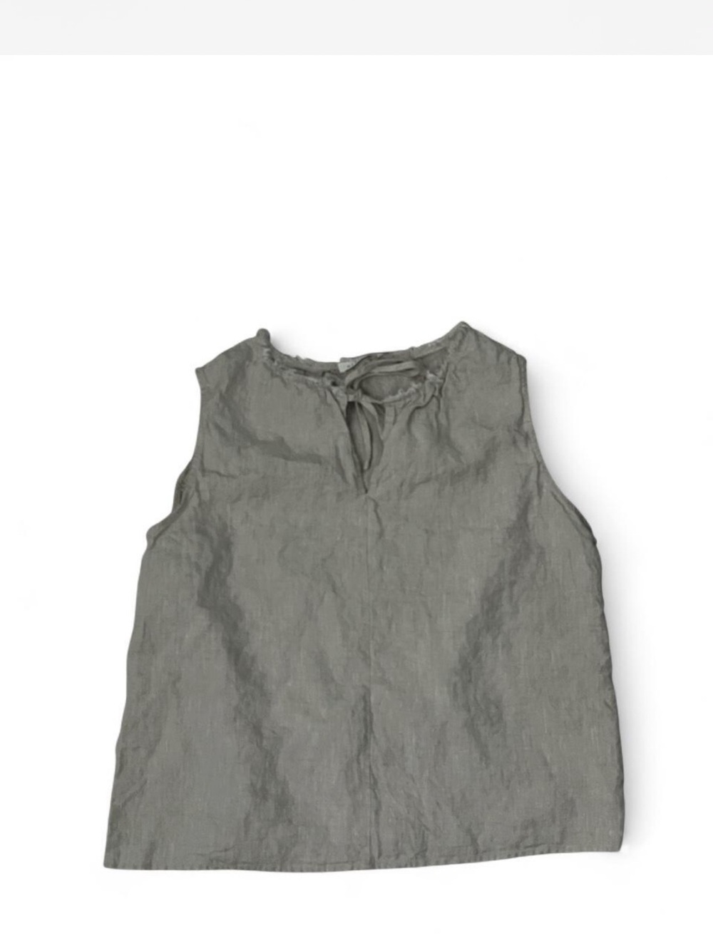 Neuflora Sleeveless Tie-Neck Linen Top